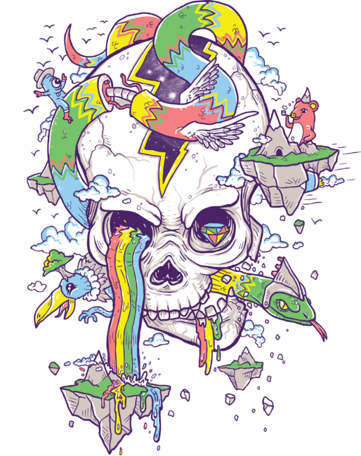 Flying Rainbow Skull Island