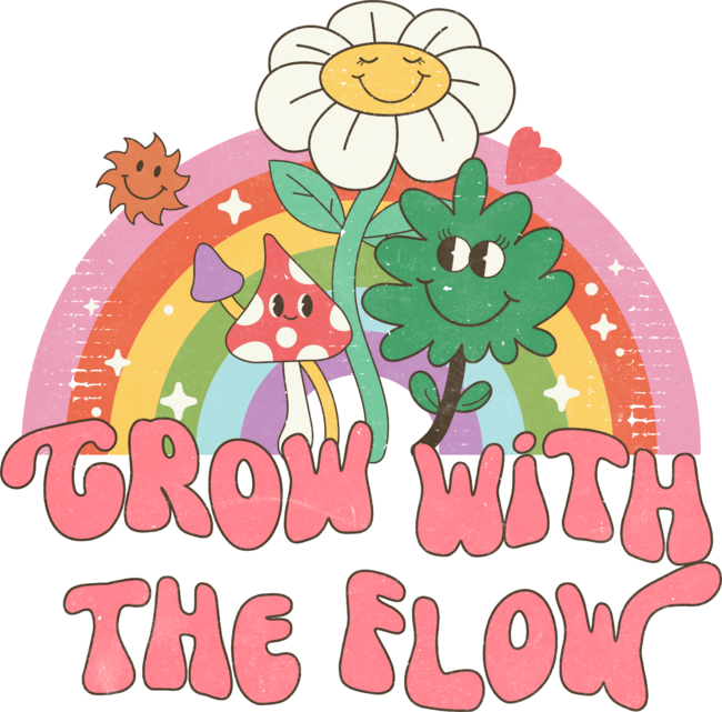 Grow with the Flow - Happy Daily Affirmation Daisy by LuckyU