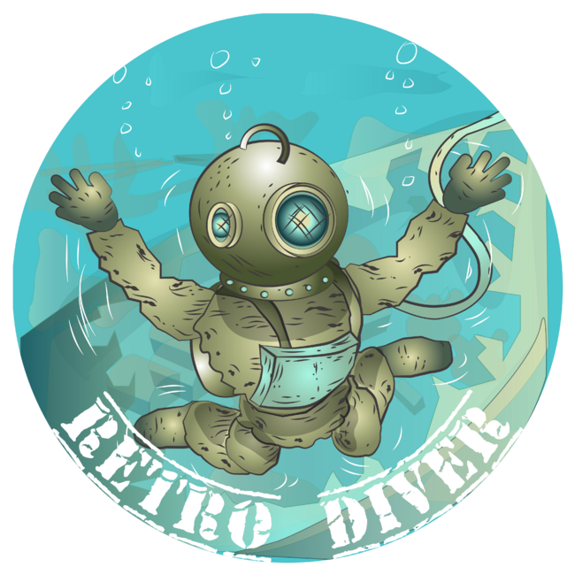 Retro Diver Sign and Badge