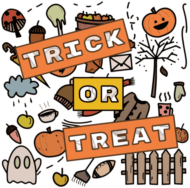 Happy Halloween trick or treat logo