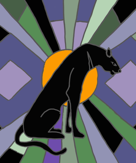 Artistic Fun Panther Cat Art Deco