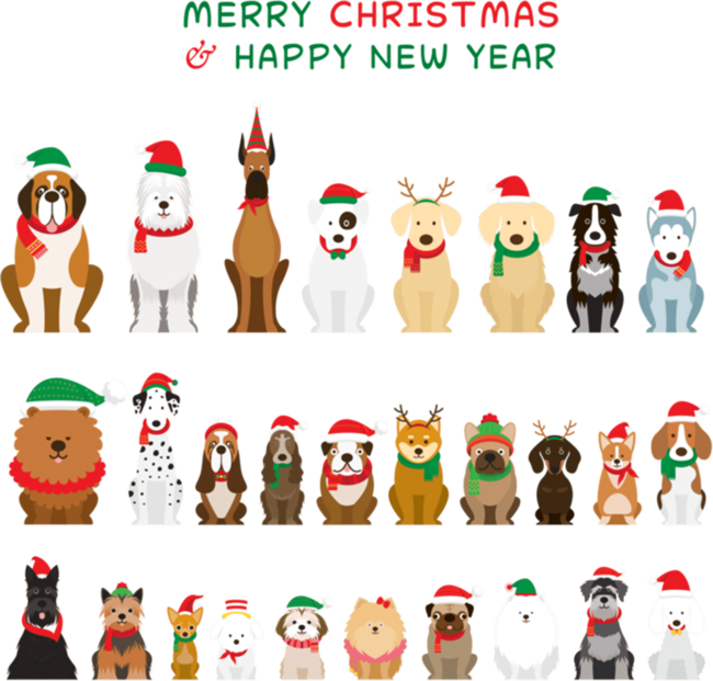 Dogs Wishing Merry Christmas