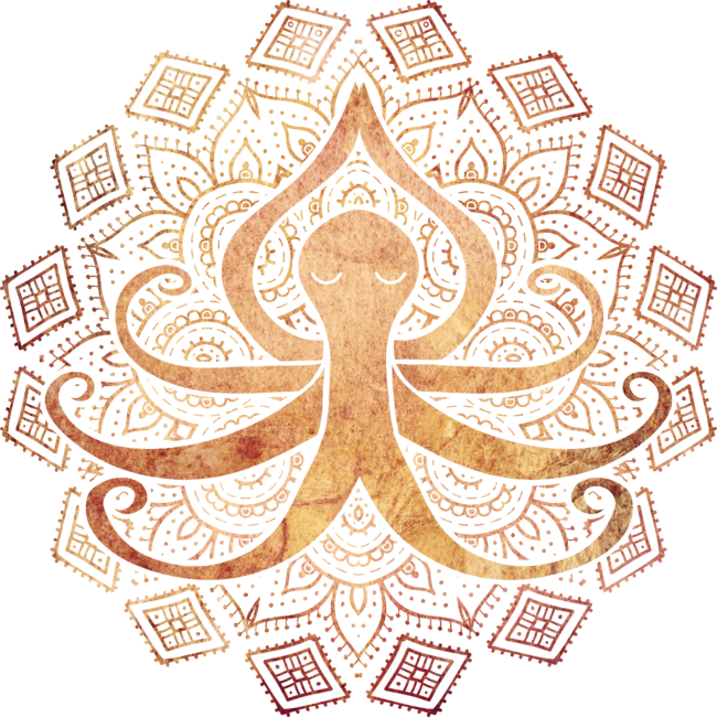 Golden Zen Octopus Meditating