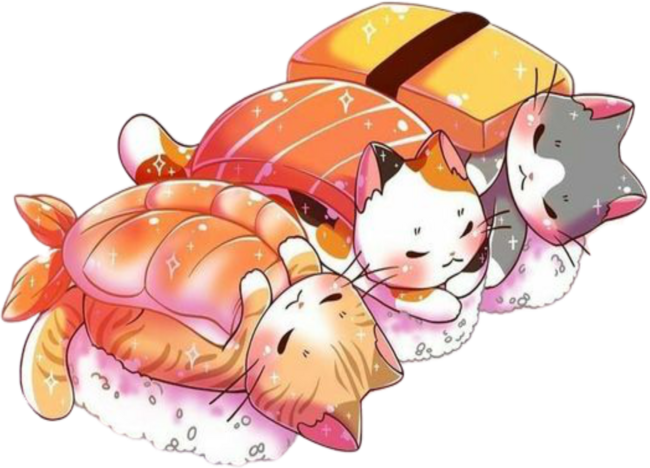 Sushi Cats Kawaii Cute Cats Otaku Japanese by AlexaMerch