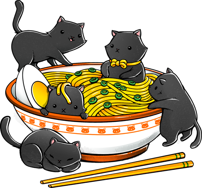 Kawaii Anime Cat Japanese Ramen Noodles