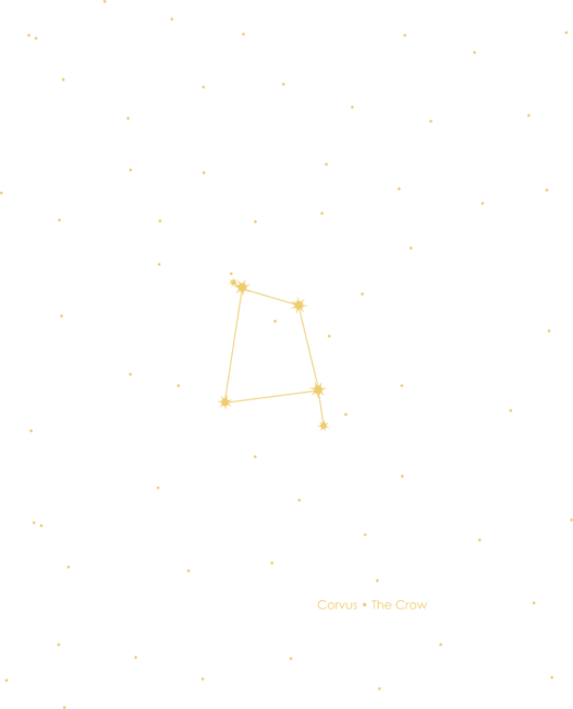 Corvus Constellation in Gold by PrintStopStudio