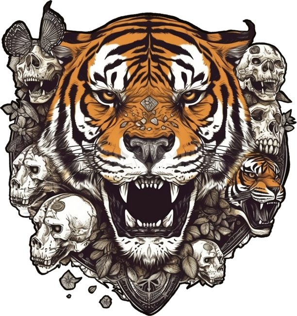 eastern tiger and skulls