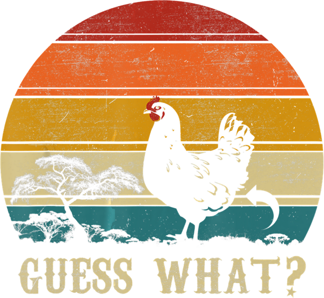 Vintage Guess What TShirt Chicken Butt ! Farmer Gift Funny by Chos