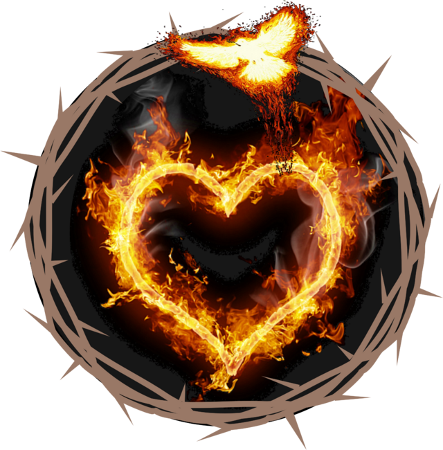 Crown of Thorns / Flaming Heart / Flaming Bird by NothingCanStopThis