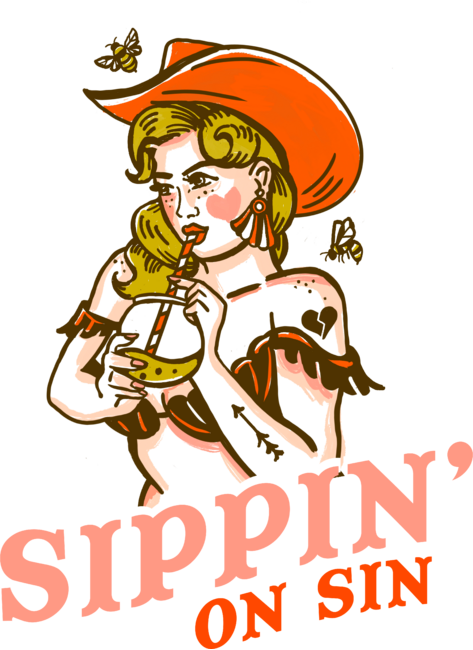 Sipping On Sin: Cute Country Western Blonde Drinking Cocktail by TheWhiskeyGinger