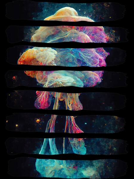 Psychedelic Jellyfish In Space Colorful Nebula Galaxy Cosmic by DeRose93