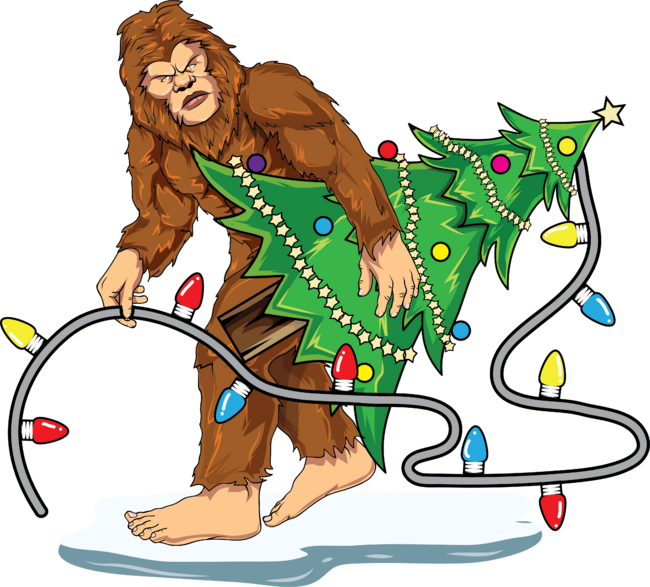 Bigfoot Christmas Tree Sasquatch Santa Christmas Gift by amitsurti