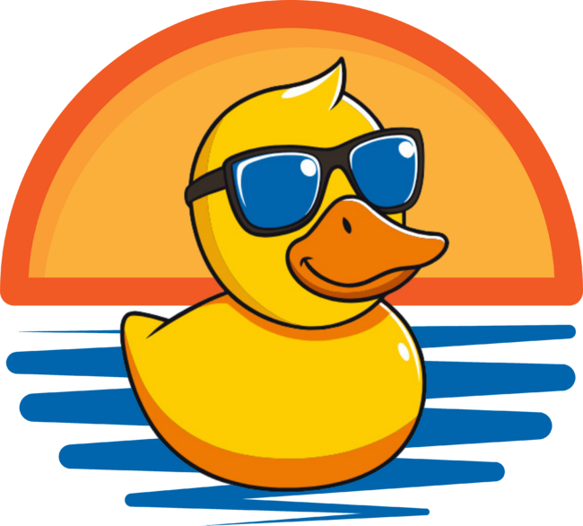 Cute Ducky Rubber Duck Cool Sunglasses Retro Bath Toy Duckie