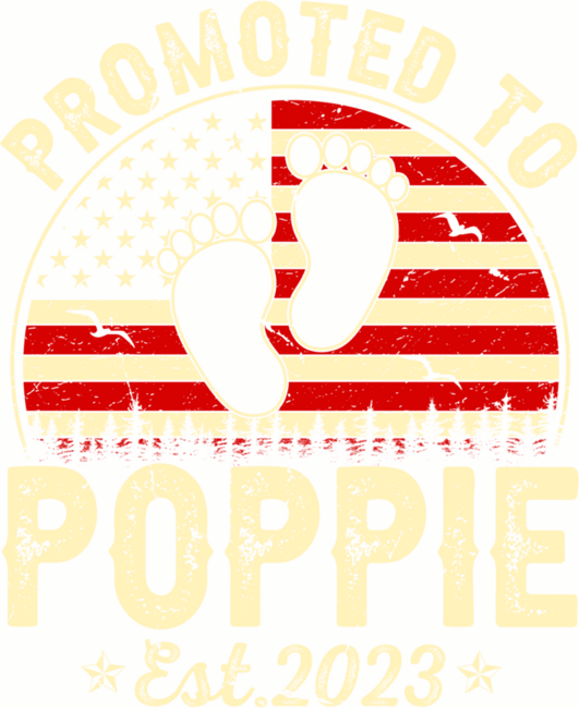 Vintage Promoted To Poppie Est 2023 American Flag