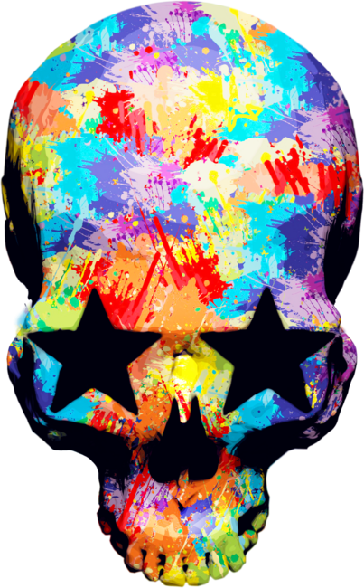 Colourful Skull With The Eyes Of Stars