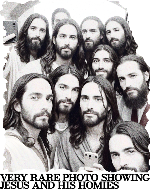 Jesus Meme very rare photo selfie with his homies