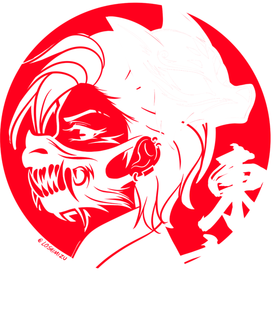 Japanese Shinobi Ninja Girl Oni Mask Kitsune by loshimizu