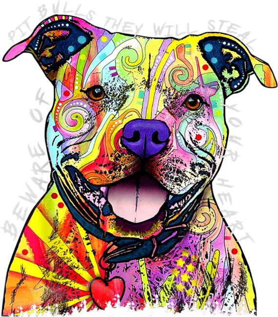 Beware of Pit Bulls They Will Steal Your Heart Funny Dogs by NhiMoon