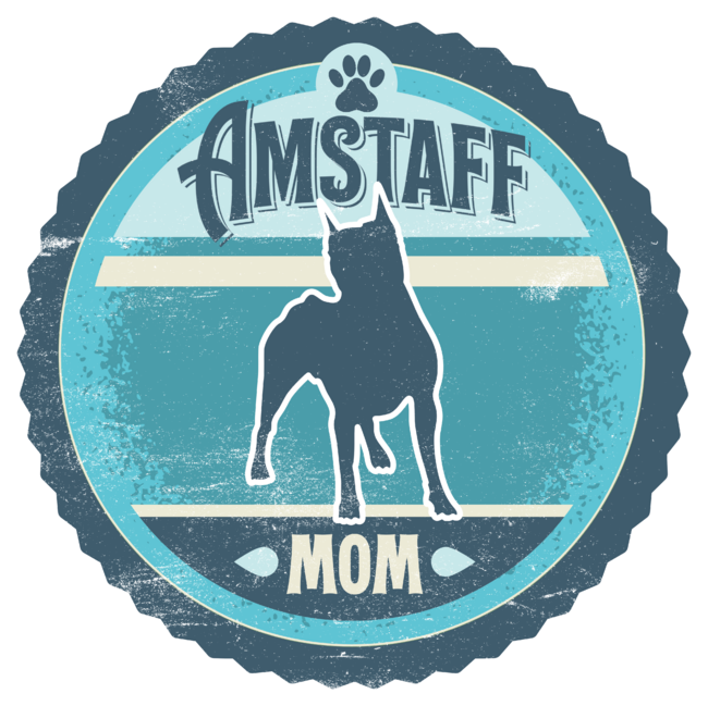 Amstaff Mom - Distressed American Staffordshire Terrier Silhouet