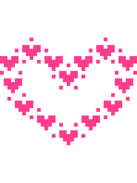 Pixel art heart shape pattern