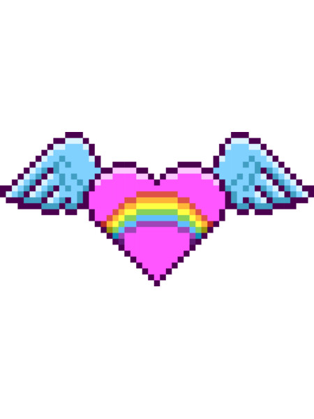 Heart with wings and LGBT rainbow