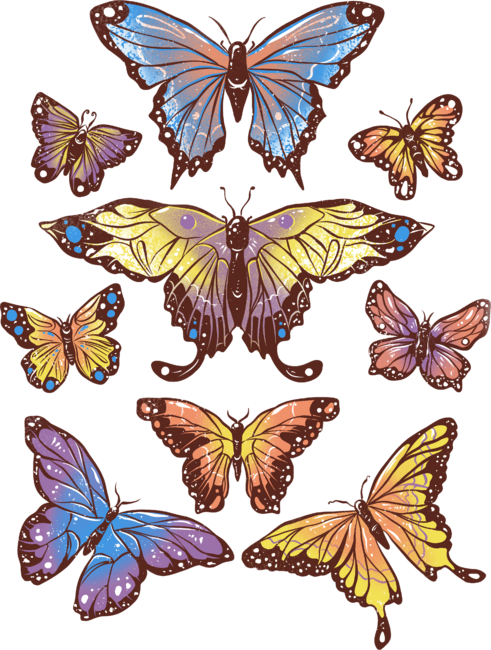 Butterflies - Beauty Caterpillars Colors Gift by EduEly