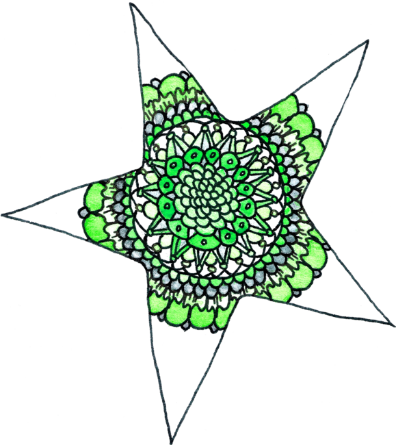 Green Superstar Mandala Star