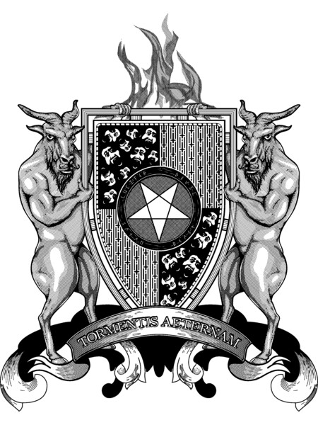Coat of Arms, Crest, Heraldry of Hell, Devil Demon Satan Lucifer