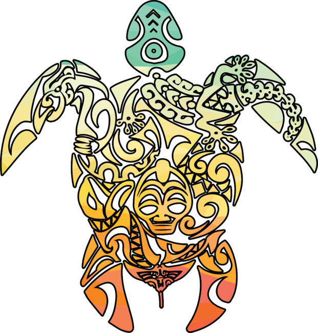 Tribal Sea Turtle Polynesian Maori Tattoo Art