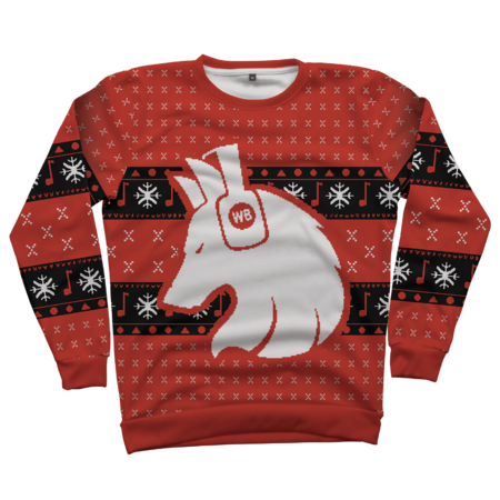 Wolf Beats Christmas Sweater Red