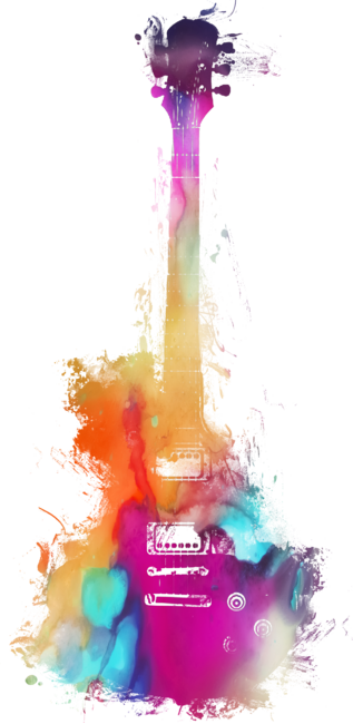 Colored acoustic guitar - musical instrument