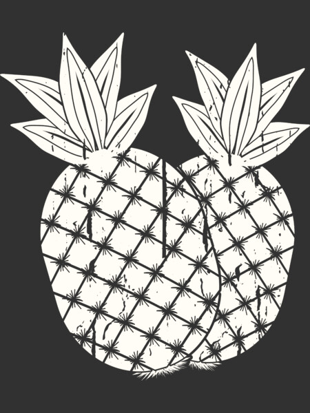 Vintage Pineapple, fruit illustration