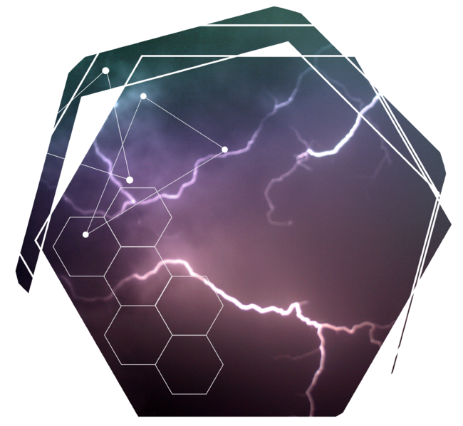 Abstract geometric storm night sky polygon lightning thunderbolt by happycolours