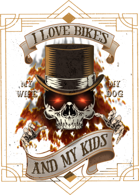I love bikes and my kids skull biker design