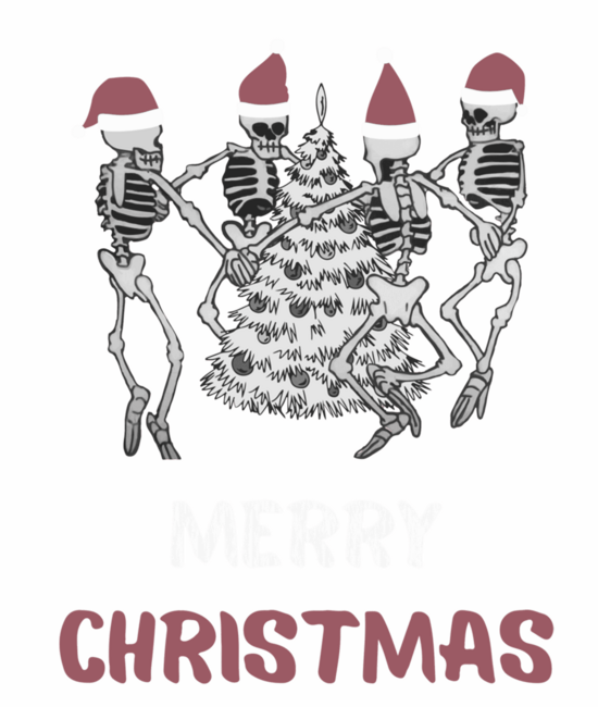 Merry Christmas funny dancing skeletons