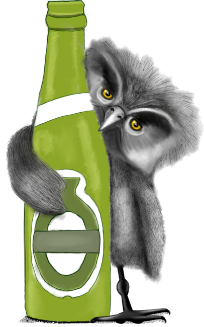 Owl with beer