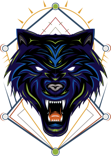 Head wolf illustration