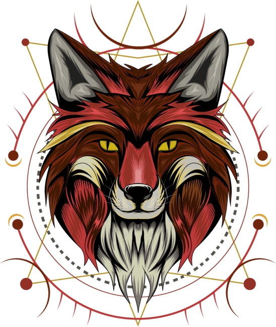 Fox head logo with ornament by AGORADESIGN