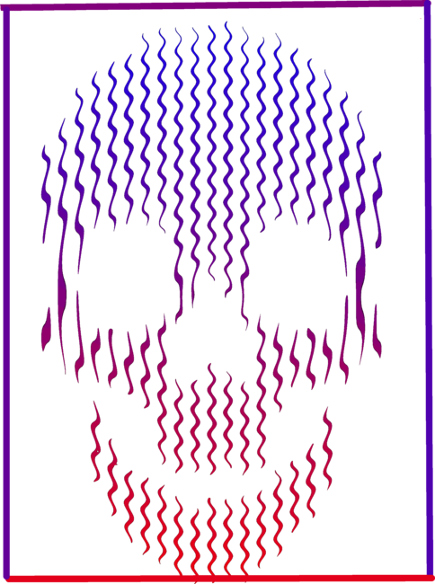 Synthwave Retrowave Neon Wavy Skull