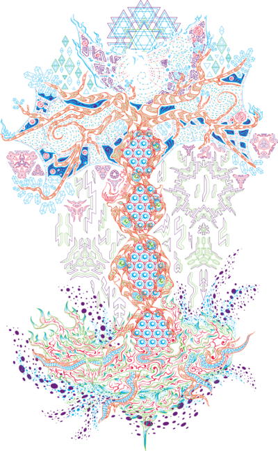 Psychedelic Yggdrasil World Tree of Life