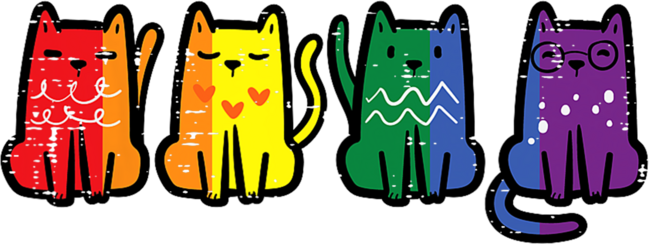 Gay Pride Cats Rainbow Flag Lgbt Kittens by mesmerizingco