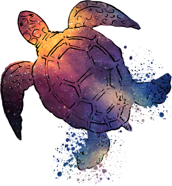 Watercolor Space Turtle