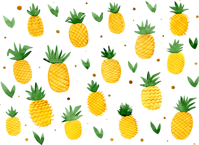 Watercolor pineapples - yellow and green