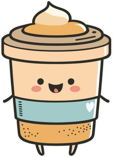 Caffeine Cutie Adorable Coffee Cup Design