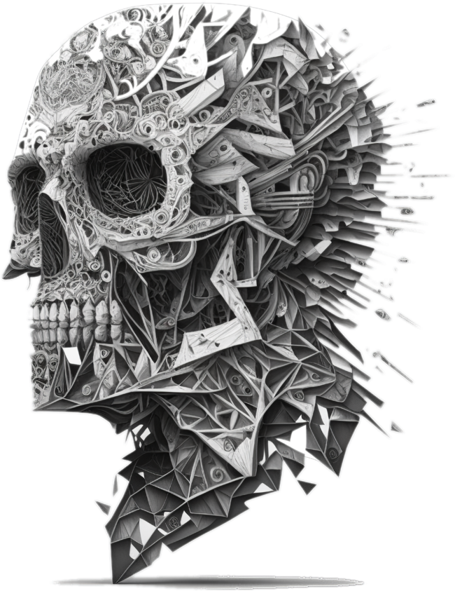 Geometric Explosive Skull by Manindamoon