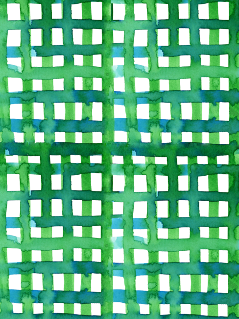 Watercolor grid - green