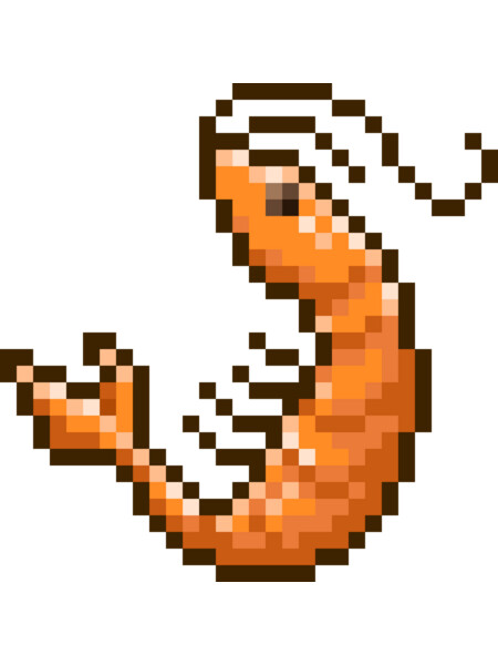 Pixel art red shrimp