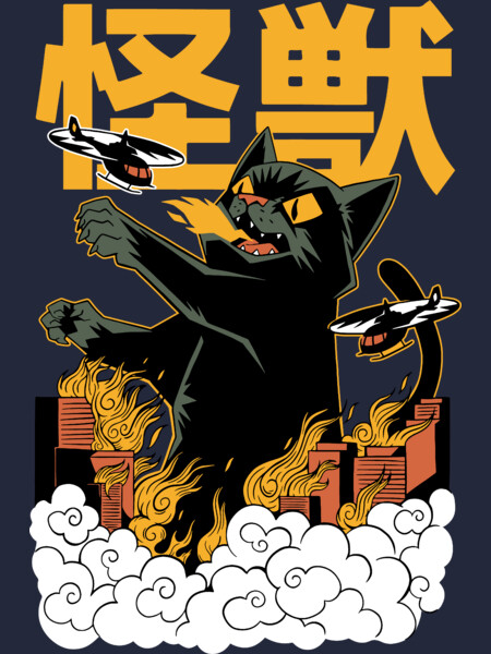 Kaiju Anime Cat Monster by TrendyTees