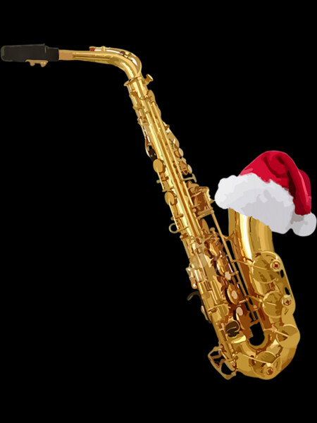 Christmas Saxophone Santa Hat Sax Player Holiday Music by AlexanderDD