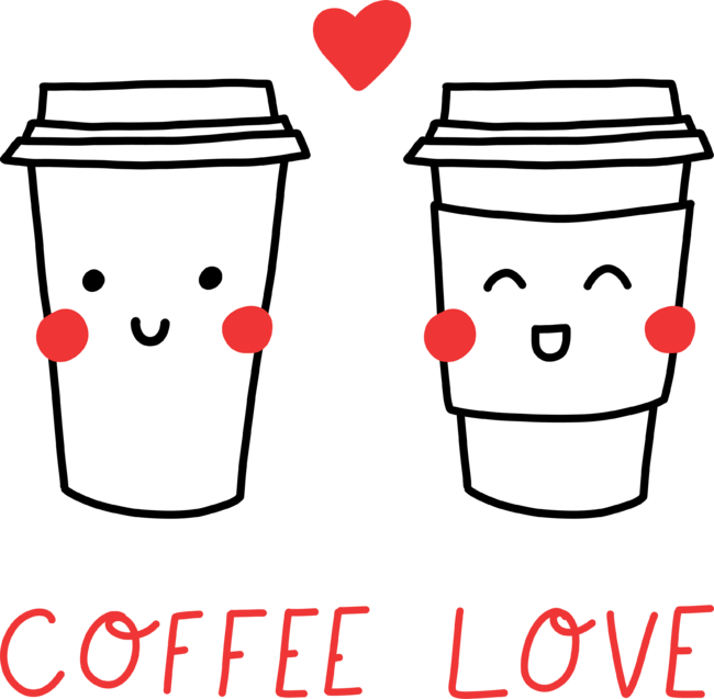 Coffee Love (white/red) by designmindsboutique